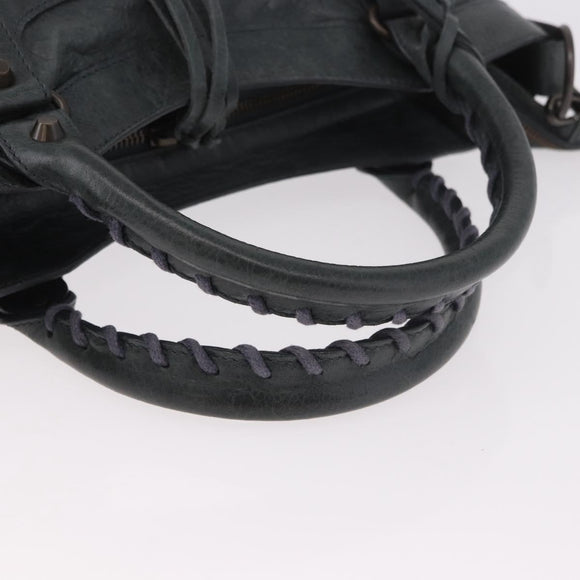 BALENCIAGA The Town Hand Bag Leather 2way Green 240579 Auth 185448M