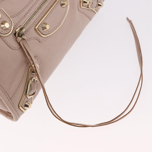 BALENCIAGA Classic Metallic Edge Mini City Bag Leather 2way Pink Auth 185449V