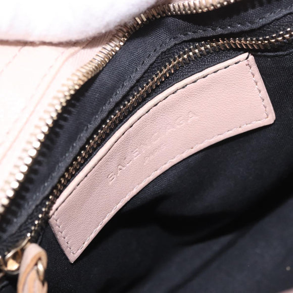 BALENCIAGA Classic Metallic Edge Mini City Bag Leather 2way Pink Auth 185449V