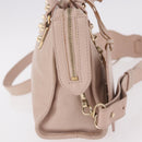 BALENCIAGA Classic Metallic Edge Mini City Bag Leather 2way Pink Auth 185449V-5