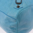 BALENCIAGA Zazigi Hand Bag Leather 2way Light Blue 128523 Auth 185450M-16
