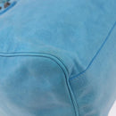BALENCIAGA Zazigi Hand Bag Leather 2way Light Blue 128523 Auth 185450M-17