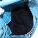BALENCIAGA Zazigi Hand Bag Leather 2way Light Blue 128523 Auth 185450M-27