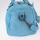 BALENCIAGA Zazigi Hand Bag Leather 2way Light Blue 128523 Auth 185450M-4