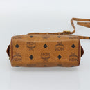 MCM Logogram Vicetos Mini Boston Bag PVC 2way Brown Gold Auth 185458-11