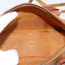 MCM Logogram Vicetos Mini Boston Bag PVC 2way Brown Gold Auth 185458-18