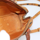 MCM Logogram Vicetos Mini Boston Bag PVC 2way Brown Gold Auth 185458-19