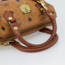 MCM Logogram Vicetos Mini Boston Bag PVC 2way Brown Gold Auth 185458-7
