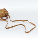 MCM Logogram Vicetos Mini Boston Bag PVC 2way Brown Gold Auth 185458-9