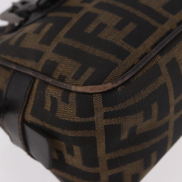 FENDI Zucca Canvas Umhängetasche Schwarz Braun Original 185459