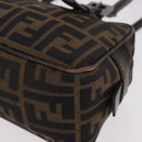 FENDI Zucca Canvas Umhängetasche Schwarz Braun Original 185459-14