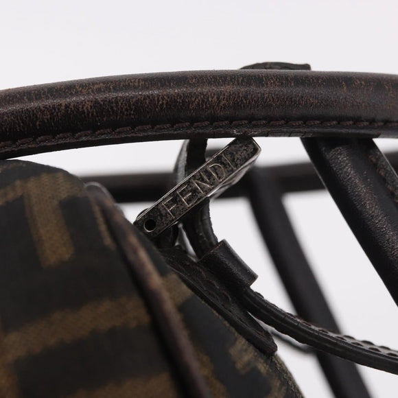 FENDI Zucca Canvas Umhängetasche Schwarz Braun Original 185459