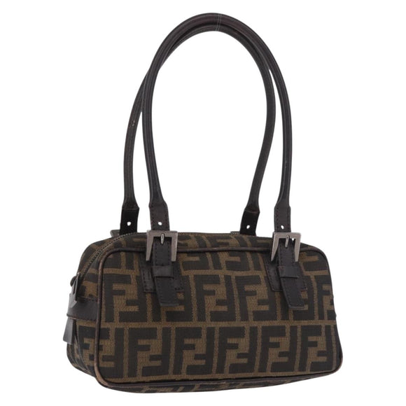 FENDI Zucca Canvas Umhängetasche Schwarz Braun Original 185459