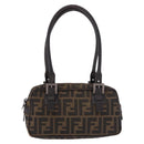FENDI Zucca Canvas Umhängetasche Schwarz Braun Original 185459-13