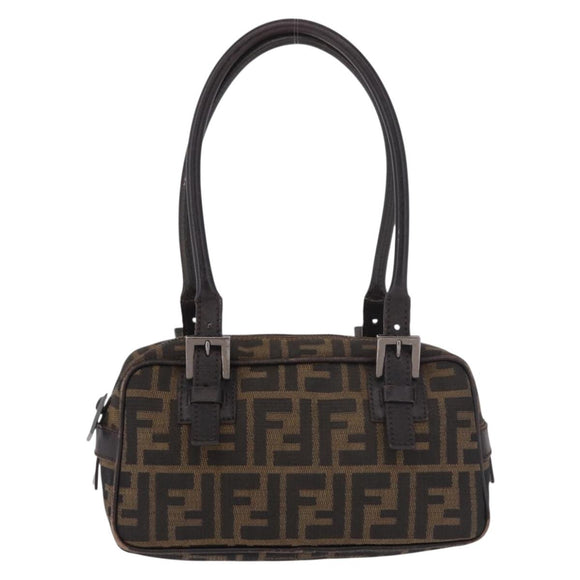 FENDI Zucca Canvas Umhängetasche Schwarz Braun Original 185459