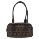 FENDI Zucca Canvas Umhängetasche Schwarz Braun Original 185459-2