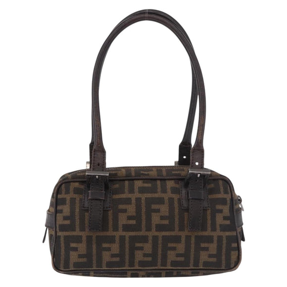 FENDI Zucca Canvas Umhängetasche Schwarz Braun Original 185459