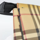 BURBERRY Nova Check Accessory Pouch PVC Beige Silver Auth 185460-14