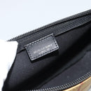 BURBERRY Nova Check Accessory Pouch PVC Beige Silver Auth 185460-17