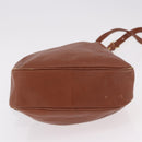 SAINT LAURENT Shoulder Bag Leather Brown Gold Auth 185461-5