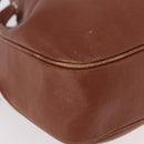 SAINT LAURENT Shoulder Bag Leather Brown Gold Auth 185461-9
