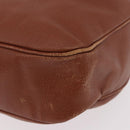 SAINT LAURENT Shoulder Bag Leather Brown Gold Auth 185461-15