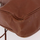 SAINT LAURENT Shoulder Bag Leather Brown Gold Auth 185461-16