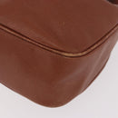 SAINT LAURENT Shoulder Bag Leather Brown Gold Auth 185461-17