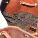 SAINT LAURENT Shoulder Bag Leather Brown Gold Auth 185461-21