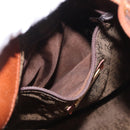 SAINT LAURENT Shoulder Bag Leather Brown Gold Auth 185461-22