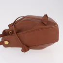 SAINT LAURENT Shoulder Bag Leather Brown Gold Auth 185461-4