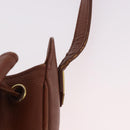 SAINT LAURENT Shoulder Bag Leather Brown Gold Auth 185461-8