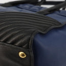 Miu Miu Biker Matelasse Hand Bag Leather 2way Navy Gold Auth 185462-17