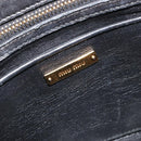 Miu Miu Biker Matelasse Hand Bag Leather 2way Navy Gold Auth 185462-21