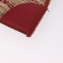 PRADA Hand Bag Tweed Red Silver Auth 185463A-16