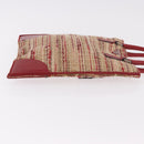 PRADA Hand Bag Tweed Red Silver Auth 185463A-3