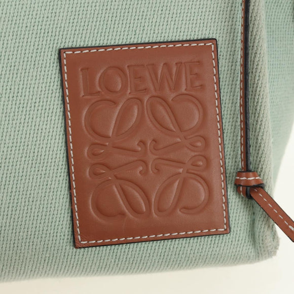 LOEWE Cushion Tote Bag Canvas Green Auth 185464V