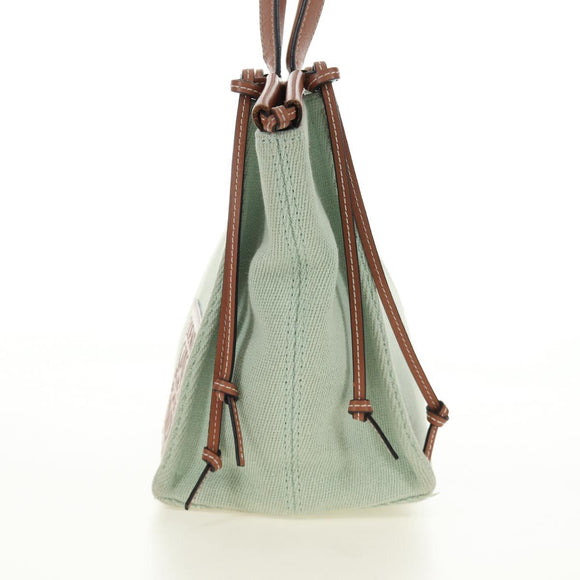 LOEWE Cushion Tote Bag Canvas Green Auth 185464V