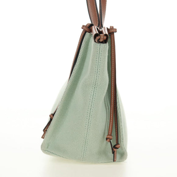 LOEWE Cushion Tote Bag Canvas Green Auth 185464V