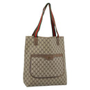 GUCCI GG Supreme Web Sherry Line Tote Bag PVC Beige 41 004 4465 Auth 185466-1