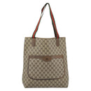 GUCCI GG Supreme Web Sherry Line Tote Bag PVC Beige 41 004 4465 Auth 185466-13