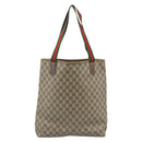 GUCCI GG Supreme Web Sherry Line Tote Bag PVC Beige 41 004 4465 Auth 185466-2