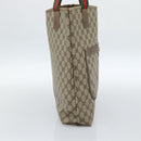 GUCCI GG Supreme Web Sherry Line Tote Bag PVC Beige 41 004 4465 Auth 185466-3