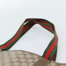 GUCCI GG Supreme Web Sherry Line Tote Bag PVC Beige 41 004 4465 Auth 185466-14