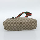 GUCCI GG Supreme Web Sherry Line Tote Bag PVC Beige 41 004 4465 Auth 185466-5