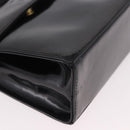 Salvatore Ferragamo Vala Shoulder Bag Patent leather 2way Black Gold Auth 185471-16