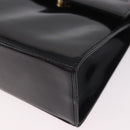Salvatore Ferragamo Vala Shoulder Bag Patent leather 2way Black Gold Auth 185471-17