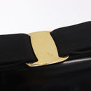 Salvatore Ferragamo Vala Shoulder Bag Patent leather 2way Black Gold Auth 185471-9