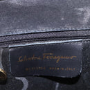 Salvatore Ferragamo Vala Shoulder Bag Patent leather 2way Black Gold Auth 185471-11