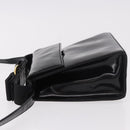 Salvatore Ferragamo Vala Shoulder Bag Patent leather 2way Black Gold Auth 185471-4